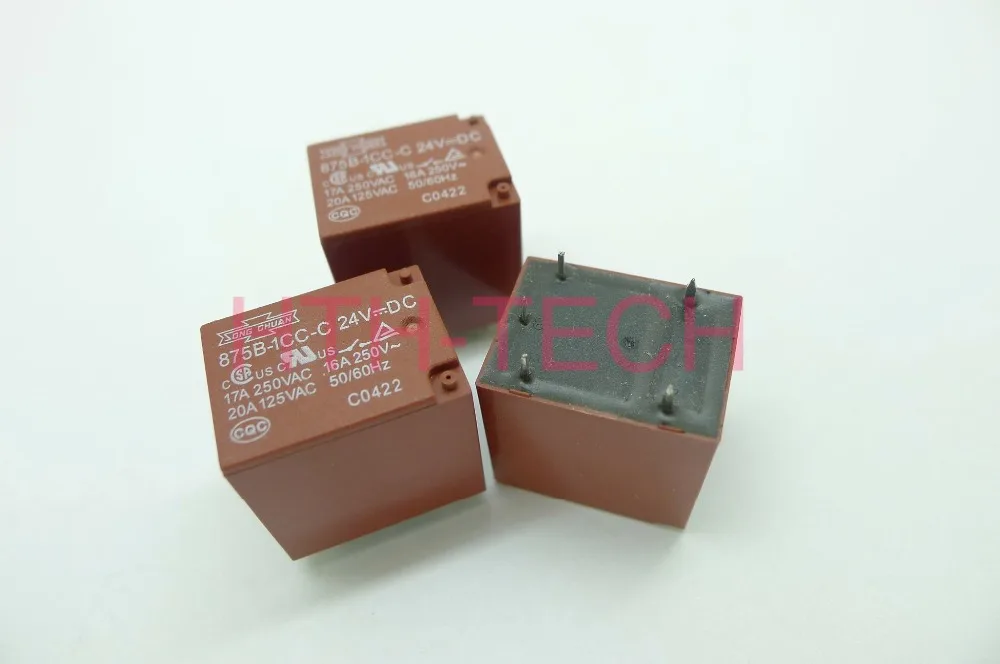 Реле мощности 875B 1CC C 24VDC 17a 250 В переменного тока 24 постоянного 5 контактов эквивалентно фотоэлементу|Реле| |