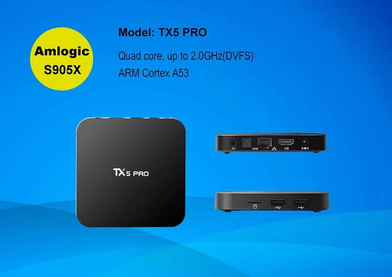 ТВ приставка ACEMAX TX5 PRO 4K Amlogic S905X четырехъядерный Android 6 0 OS H.265 Miracast Airplay HD 2G RAM 16G ROM Dual