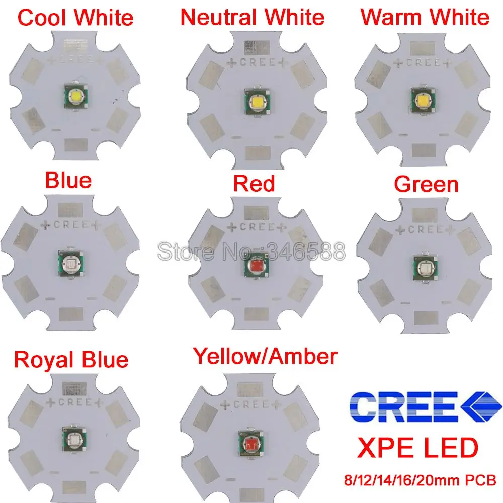 10x3 Вт Cree XPE XP-E нейтральный белый холодный теплый красный зеленый синий