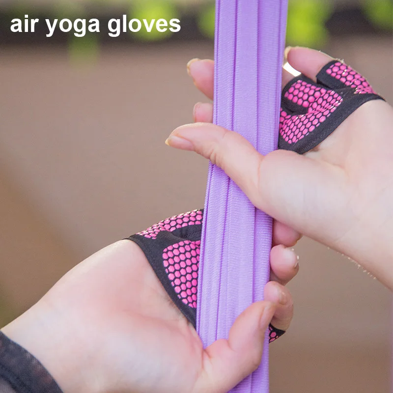 Воздушный yoga Фитнес упражнения дамы со специальным клейким Перчатки анти