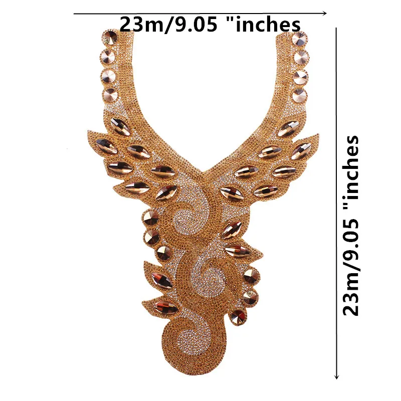 5 шт. кристалл горячей фиксации мотив воротник со стразами железо на шнуре