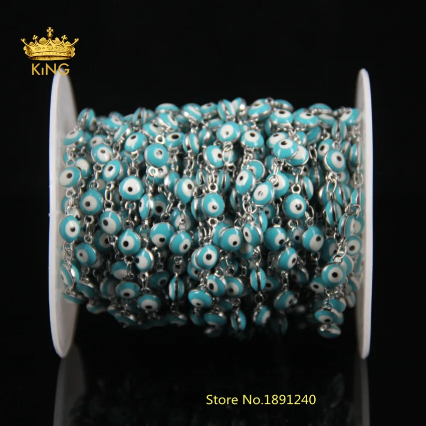 Цепочка из бисера 5 метров 6 мм круглая натурального стекла | Украшения и