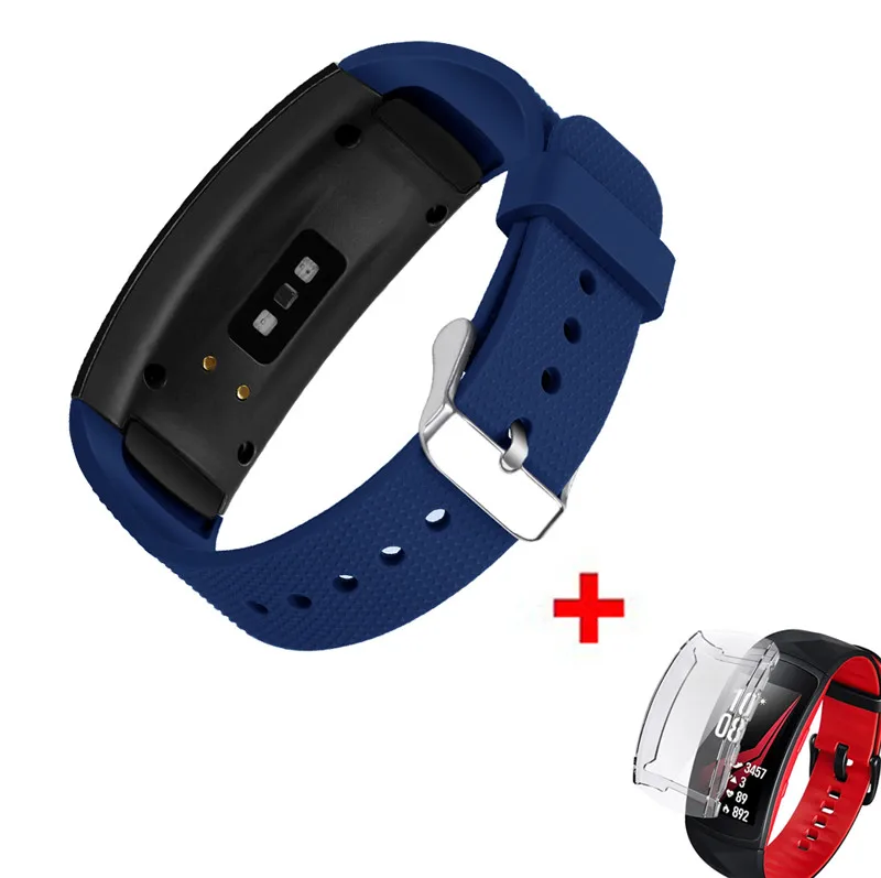 Color15 2 в 1 сменные браслеты для samsung gear Fit 2 Pro Band силиконовый ремешок для часов+ чехол для samsung Fit 2 SM-R360 ремешок - Цвет: Color15