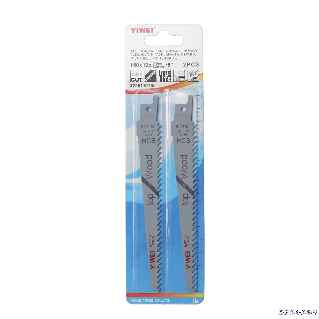 

2Pcs Blades Reciprocating Saw Sharp S644D Extra Sabre Pruning For Wood Safety-29#