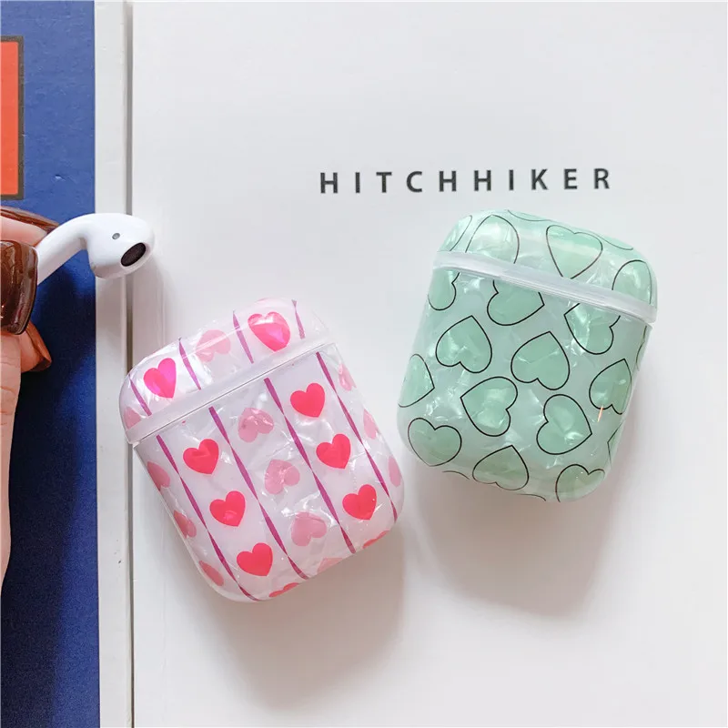 Роскошный чехол с узором love для Airpods, чехол с Bluetooth, милые силиконовые наушники для Airpod, аксессуары для наушников, защитный чехол