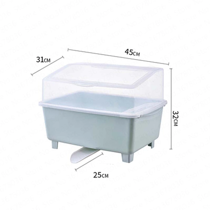 Kitchen Cupboard with Lid Drain Rack Mounted Tableware Storage Box Cabinet Large Double Layer Dish | Дом и сад