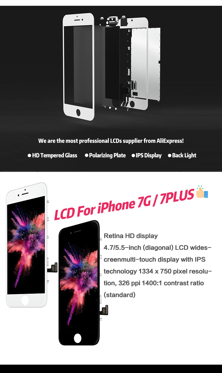 AAA+++ качественный ЖК-дисплей для iPhone 6 7 8 Plus, замена экрана для iPhone 5 5S X XR XS MAX, без битых пикселей, дисплей с 3D сенсорным экраном