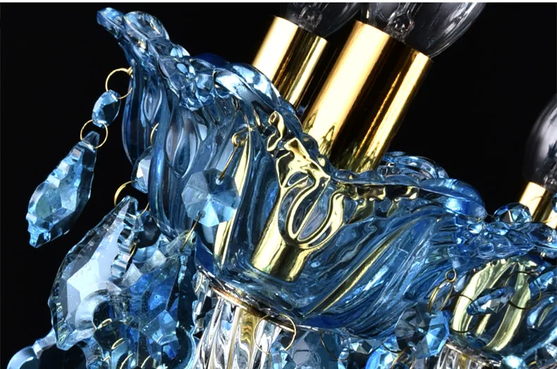 Синяя хрустальная люстра FUMAT креативная свеча для гостиной ресторана бара лампа