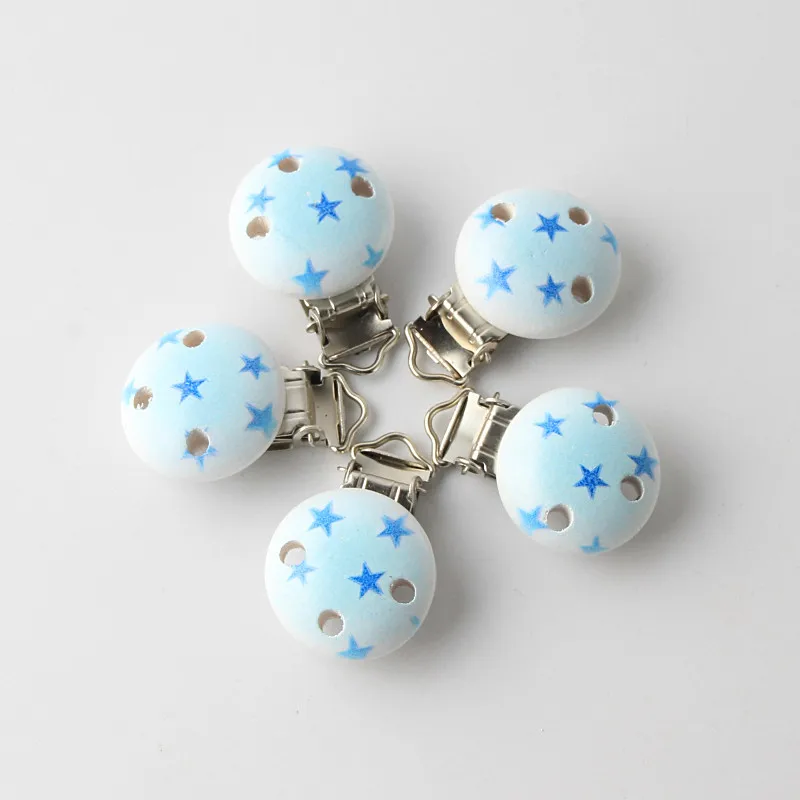 DIY Blue Star 5 шт./лот Детские зажимы для соски подходят детей застежки металлические