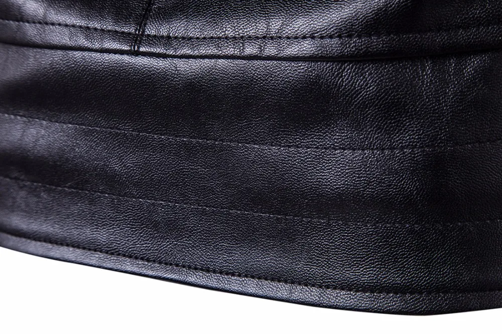 Куртка мужская кожаная с множеством карманов модная локомотивная куртка