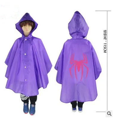Высокое качество Hero знак дизайн дети плащ дождевик пончо для детей Infantil