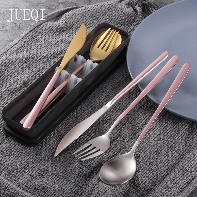 JueQi Camping Tableware Set Cutlery Stainless Steel 304 Utensils Kitchen Dinnerware include Knife Fork TeaSpoons | Дом и сад