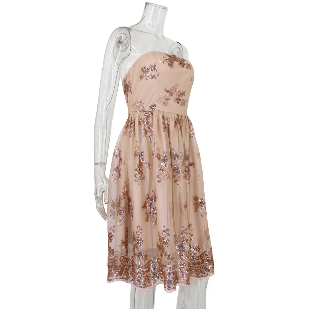 Новинка 2018 летняя черная Золотая блестка платье без рукавов бретелек и спинки