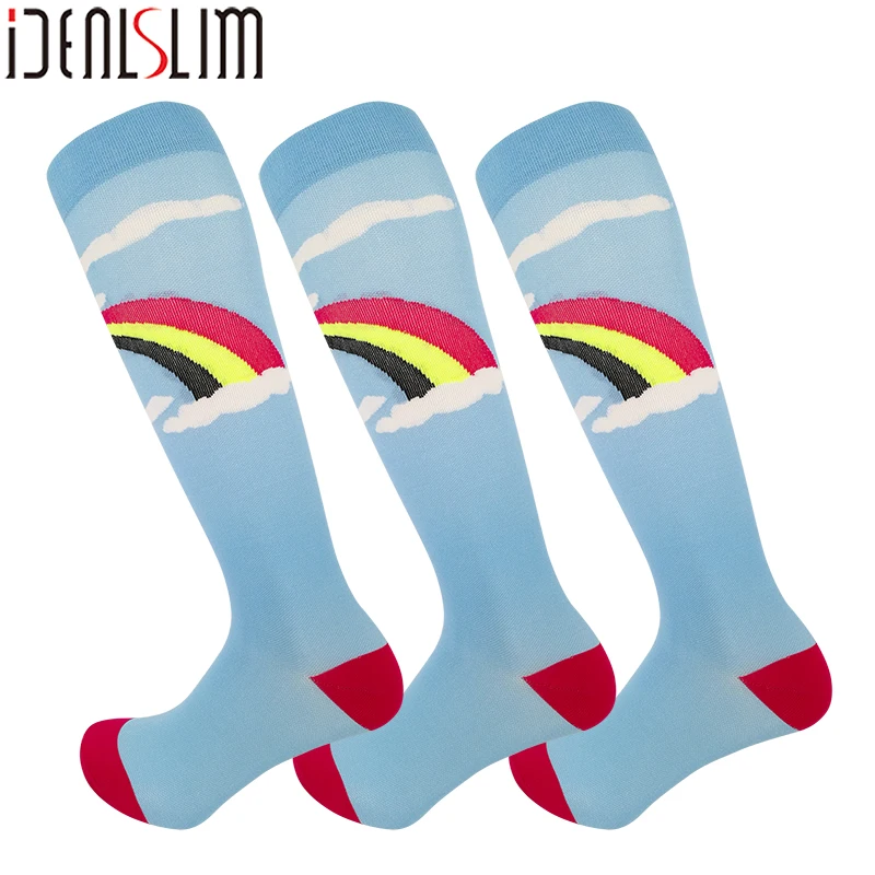 IDEALSLIM 3 пары компрессионные подошвенные модные носки Йога носки женские носки для бега