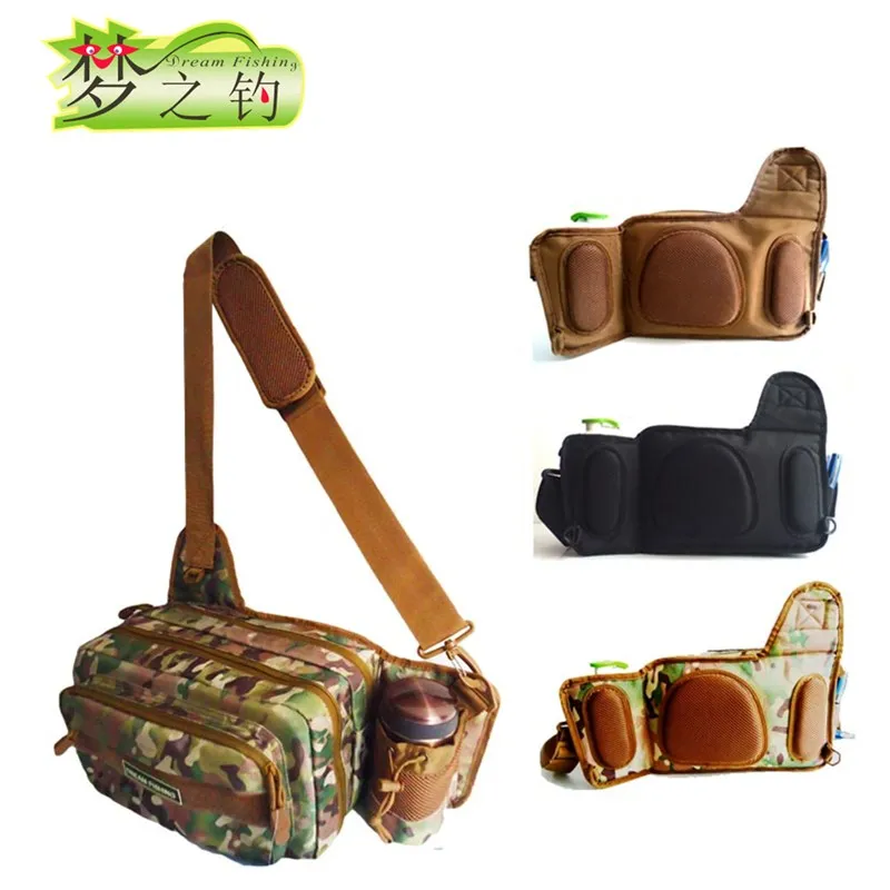 

DreamFishing Waterproof Fishing Bag 42x20x18cm France 2000D Nylon Waist Bag Pesca Bags Backpack Outdoor Fishing Tools Case Blosa