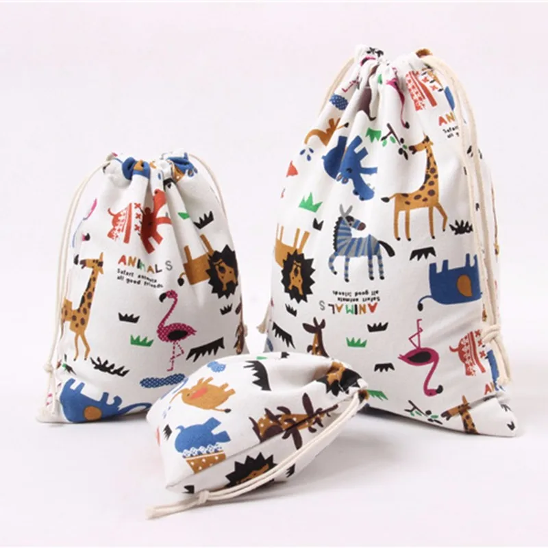 1 шт. Свадебный хлопковый Подарочный мешок для конфет с рисунком сафари животным