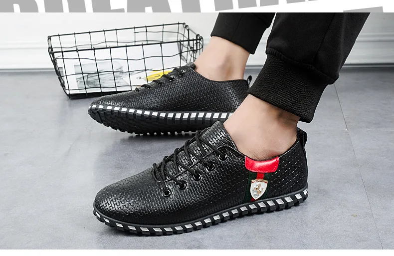 Sycatree Male Leather Casual Shoes for Men Canvas Shoes Outdoor Sneakers Air Mesh Flats Breathable Brand Shoes Plus Size 46