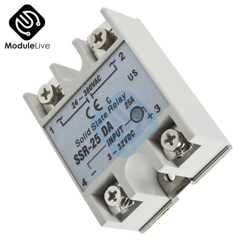 SSR-25DA Solid State Relay SSR-25DA 3-32V DC to 24-380V AC 25A Current 250V Working Voltage White Solid State Relay Module Board images - 6