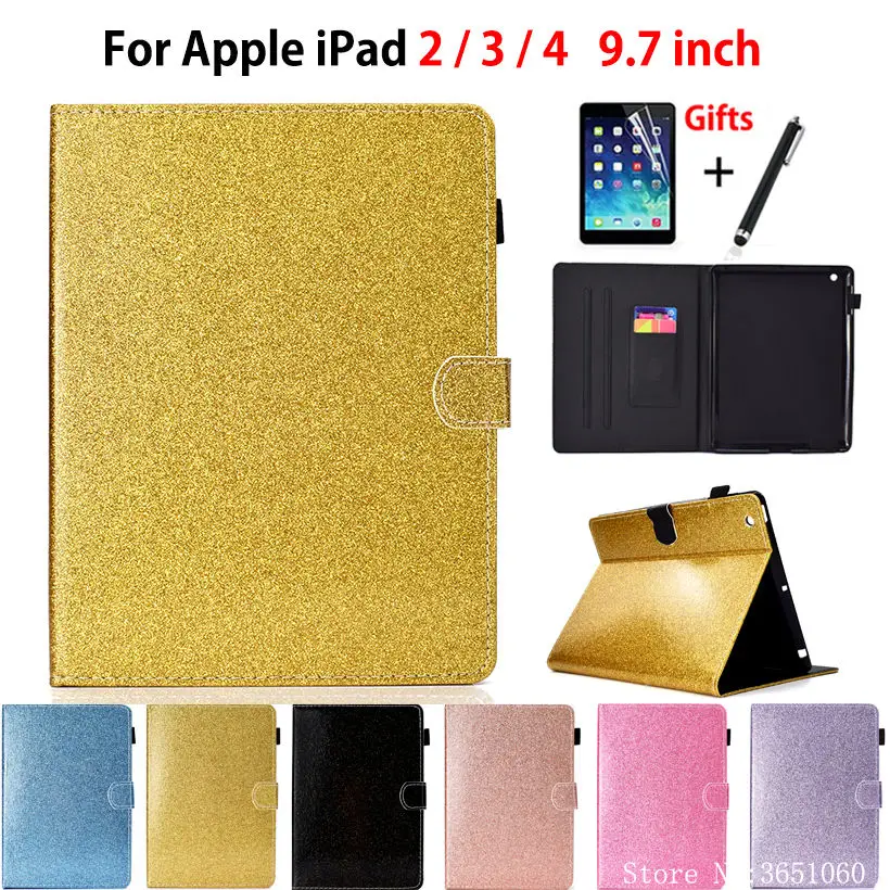 Блестящий чехол для Apple iPad 2 3 4 планшета силиконовый из искусственной кожи iPad2 iPad3