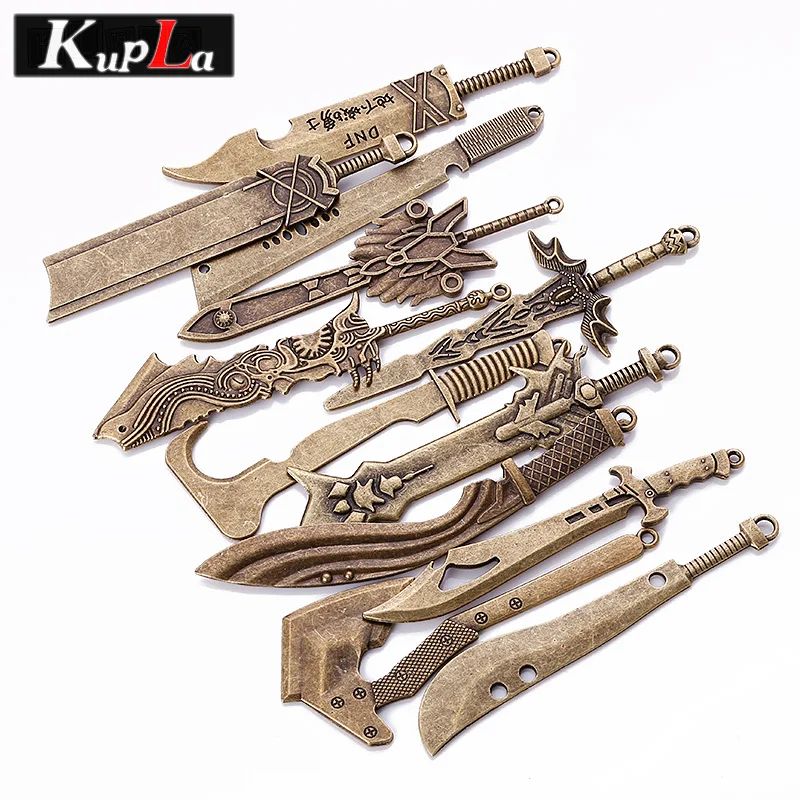 Kupla винтажные Подвески с большим мечом DIY модные подвески с ножом металлические трендовые Подвески с мечом для изготовления ювелирных изделий 12 шт./лот C5611