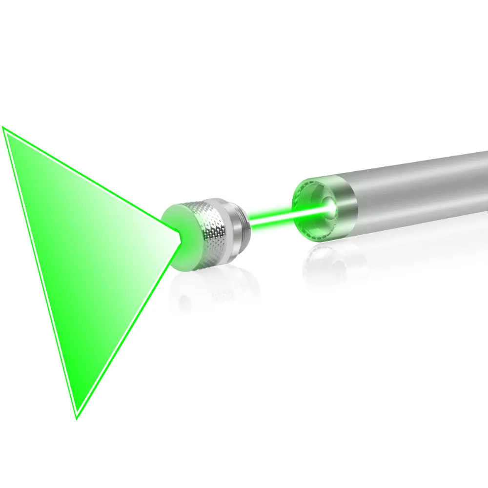 CWLASER 2-in-1 532nm Line Beam Green Laser Pointer Pen with Hand-Free Tail Switch and Lanyard (Silver) | Освещение
