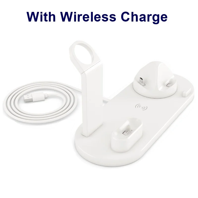 With Wireless White Tongdaytec 10 Вт Qi Беспроводное зарядное устройство Держатель для Iphone X 8 11 Pro Max быстрое зарядное устройство Быстрая зарядка док-станция для Apple Watch 5 4 3 2 1 - Тип штекера: With Wireless White