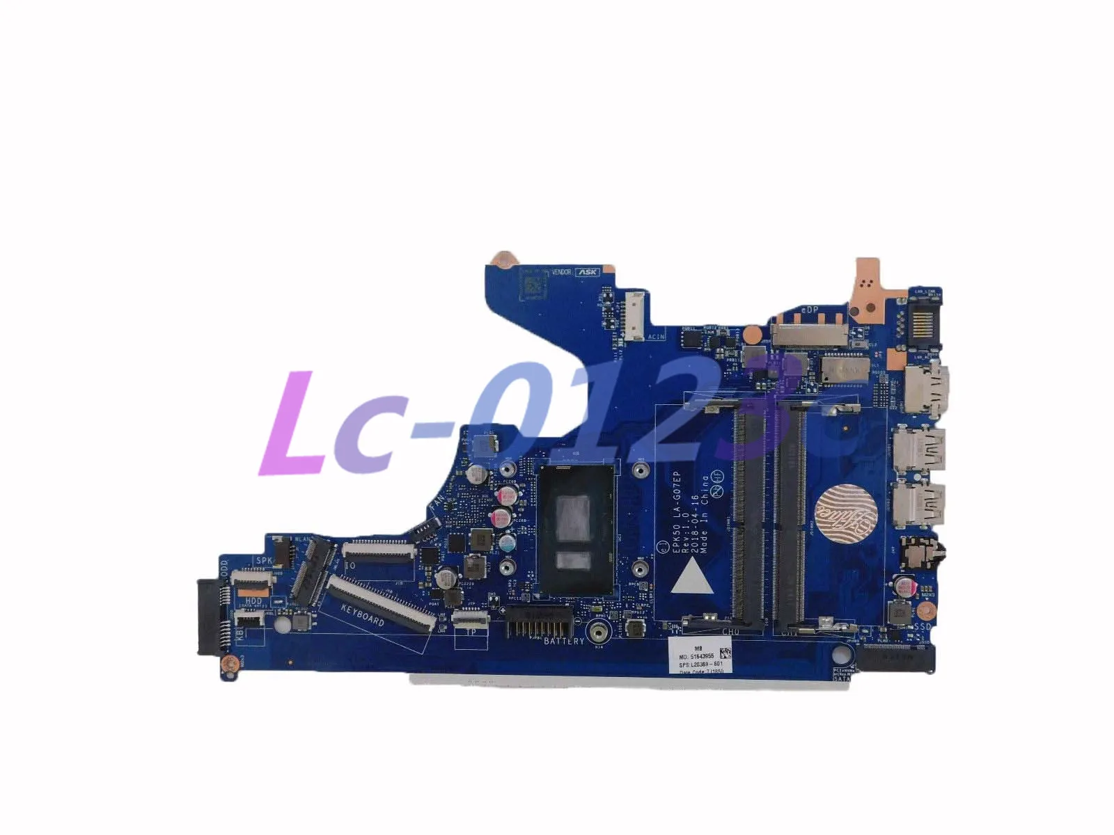 Fulcol для hp EliteBook 15 DA Материнская плата ноутбука I5 8250U Процессор LA G07EP L20369 601