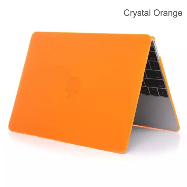 Прорезиненный кристалл/матовый Прочный чехол для ноутбука чехол для Macbook Pro 13 15 retina Air 11 13+ крышка клавиатуры с логотипом - Цвет: crystal orange