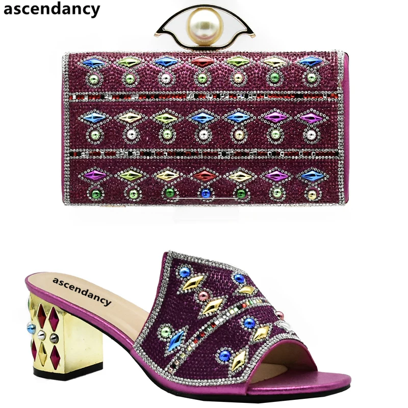 Fuchsia Color African Matching Shoes and Bags Italian In Women for Bag Set Italy | Обувь