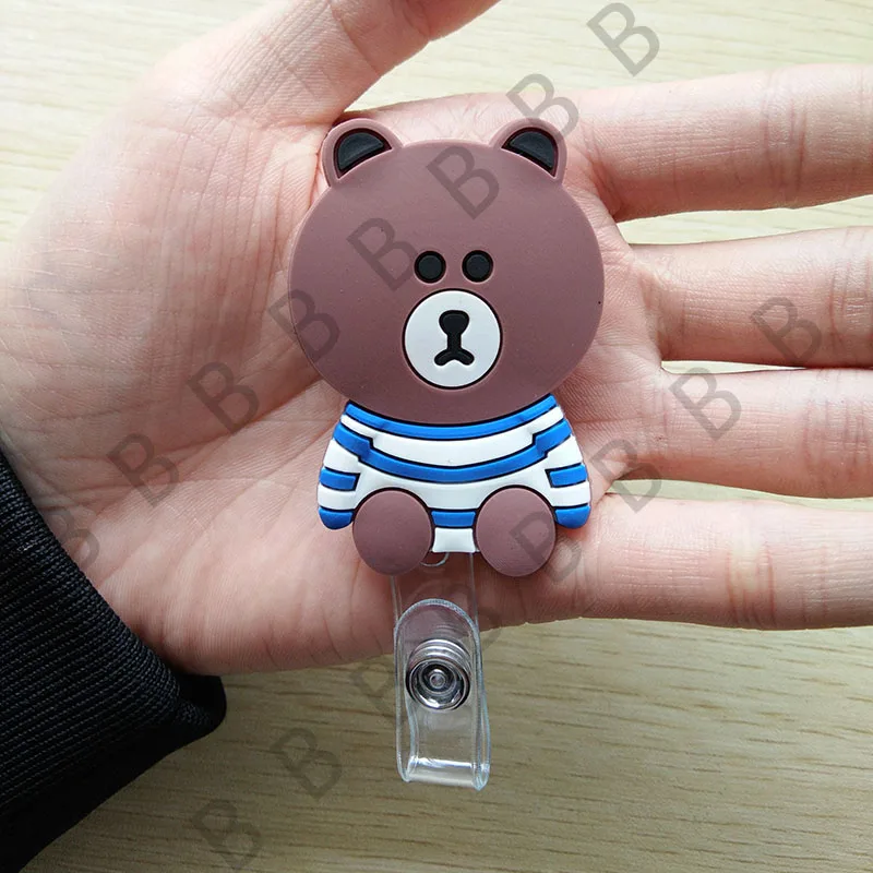 Корейский милый медведь выдвижной Бейдж держатель для удостоверения личности