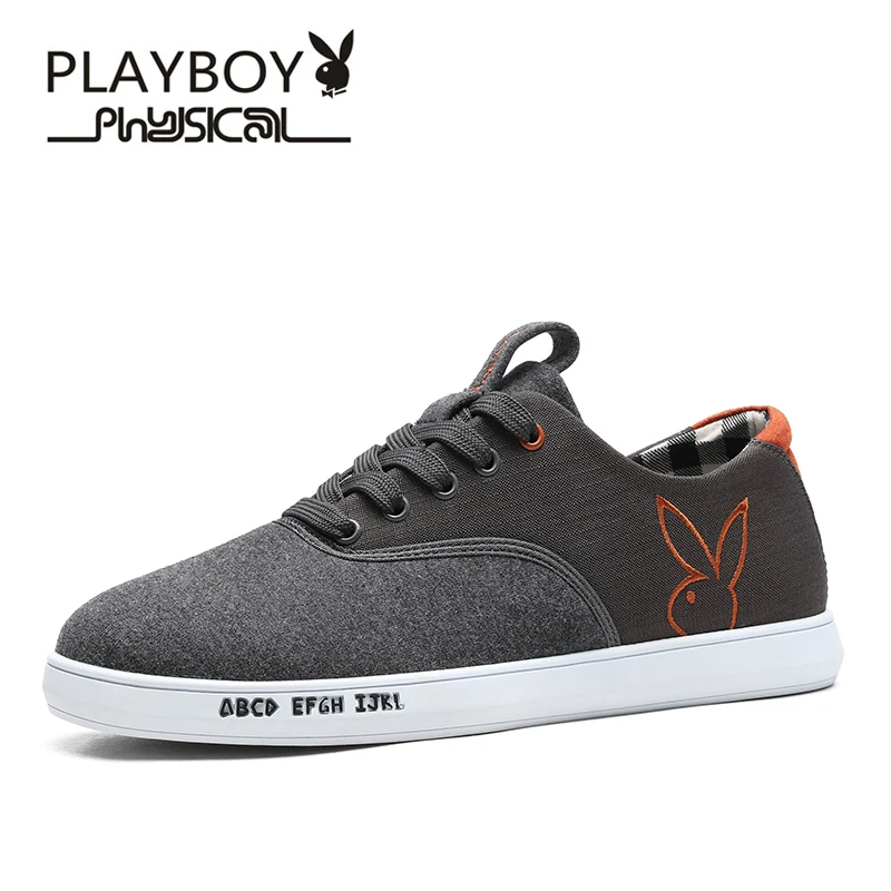 

PLAYBOY Brand New 2017 New Arrival 3 Colors Men Canvas Shoes, Fashion Casual Men Shoes, Lace-Up Breathable Men Casual Shoes