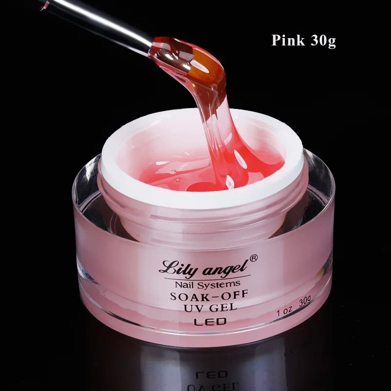 Pink30g Lily Angel, а так же 30 г/15 г профессиональный uv гель сильный гель для наращивания расширения ногтей светодиодный гель-маникюр, Полировка Ногтей Гель продлевающий половой акт лак Z - Цвет: Pink30g