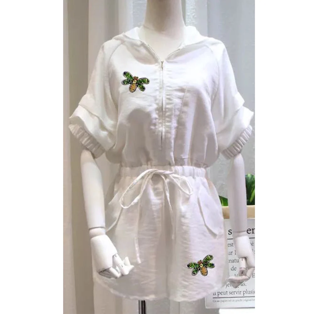 Зеленые блестки в виде пчелы искусственные красные цветочные нашивки аппликация