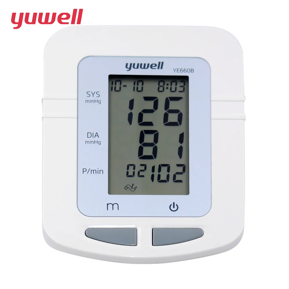 Точный автоматический тонометр с адаптером на плечо YUWELL 660B Высокое качество по недорогой цене Измерение пульса Универсальная манжета 22-45 см Объем памяти 74измерений