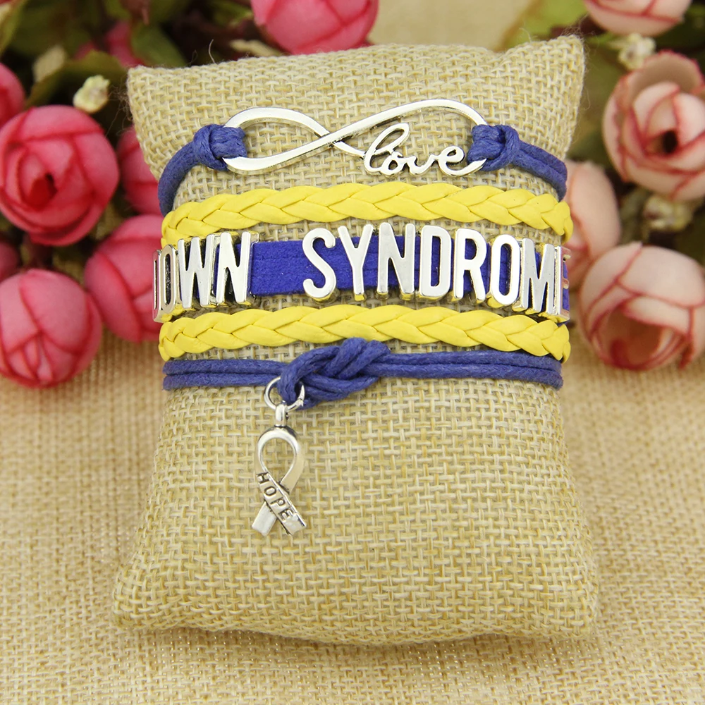 Браслет Infinity Love hope Charm Down Syndrome медицинский браслет браслеты подарок для мужчин и