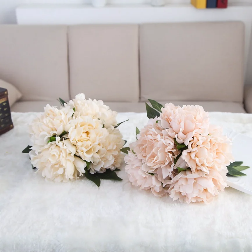

Artificial Silk Wedding Peony Flowers for DIY Wedding Home Decorative Flower Bouquet Peony Artificial Fake Real Touch Flower