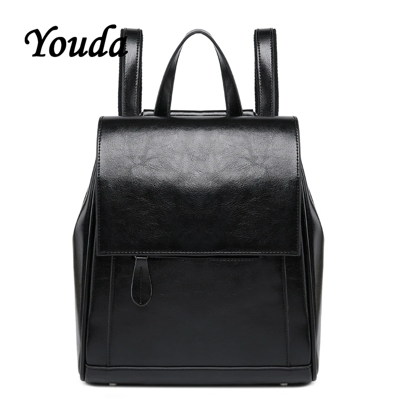 Youda модный дизайн оригинальный женский рюкзак однотонный кожаный материал