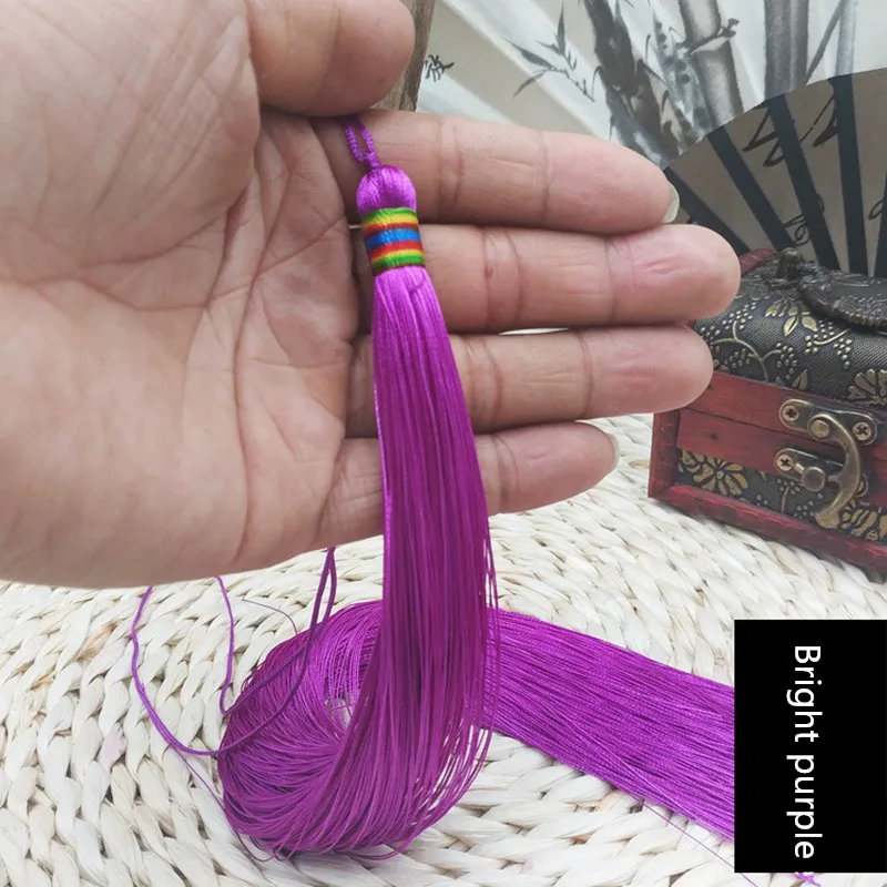 Bright purple 2 шт. 33 см очень длинная оплетка кисточка DIY Ювелирные изделия домашний текстильный занавес одежда декоративная изготовление талисманы Подвески Ремесло кисточки - Цвет: Bright purple