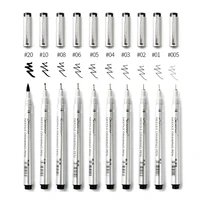 superior 10pcs waterproof needle pen cartoon design sketch pigma micron liner marker pen brushes hook line pen for drawing