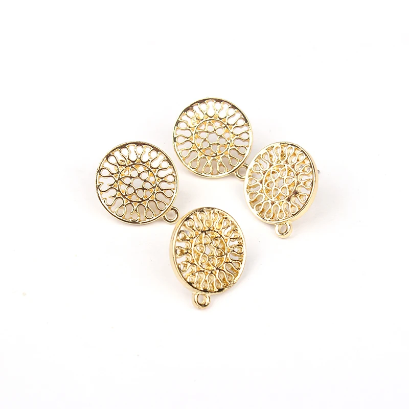 6 шт./лот модные круглые серьги из сплава цинка с цветами разъем для подвески DIY