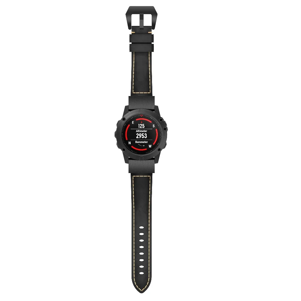 26 мм ремешок для часов Garmin Fenix 5X Plus кожаный 3 HR спортивный сменный быстросъемный