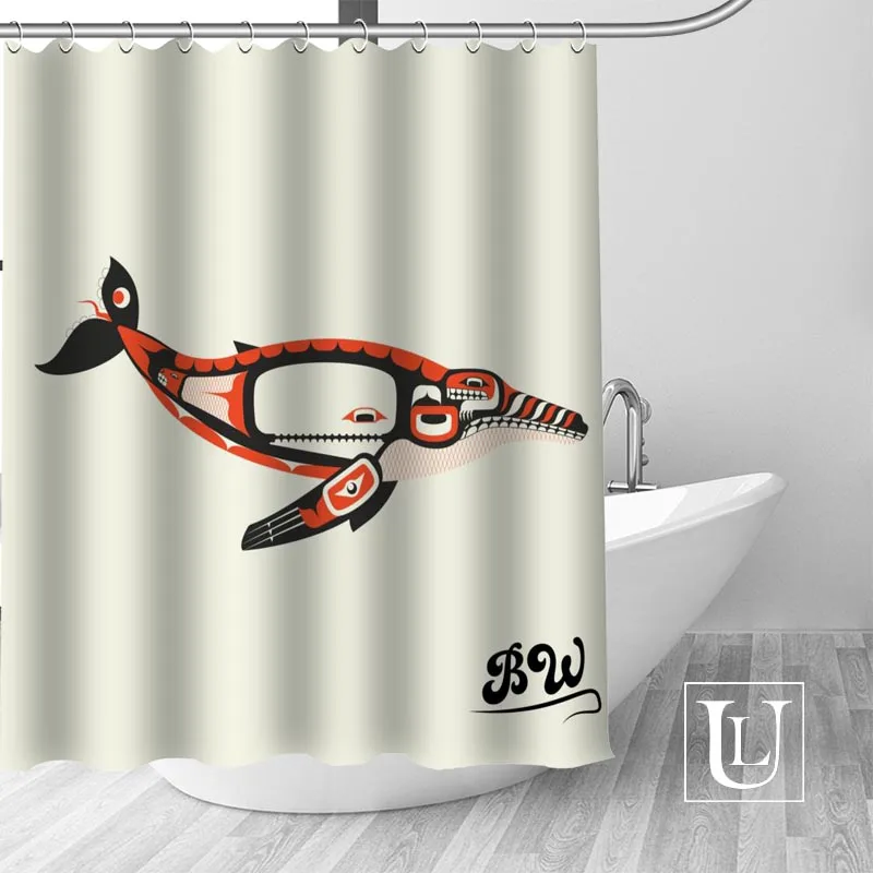 Водонепроницаемая занавеска для ванной s Современная душа с китами из полиэстера