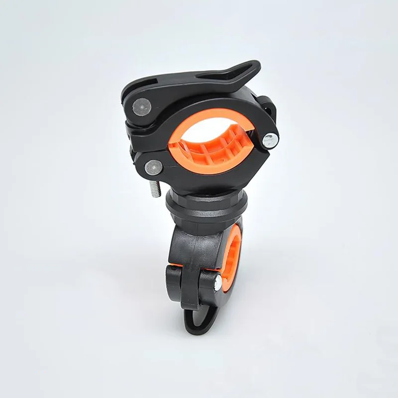black orange Велосипедный 360 градусов вращающийся двойной держатель велосипедный руль зажим для факела Зажим фонарик лампа камера подставка адаптер Универсальный RR7090 - Цвет: black orange
