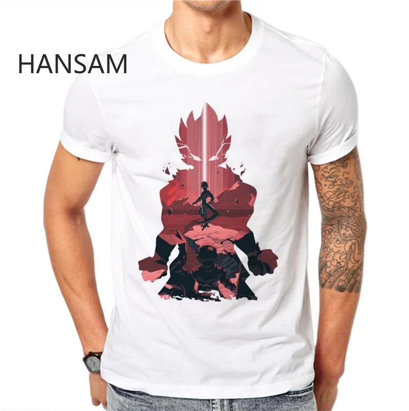 Летние мультфильмы футболка для мужчин Dragon Ball Z s Slim Fit 3D футболки Аниме Сунь Укун