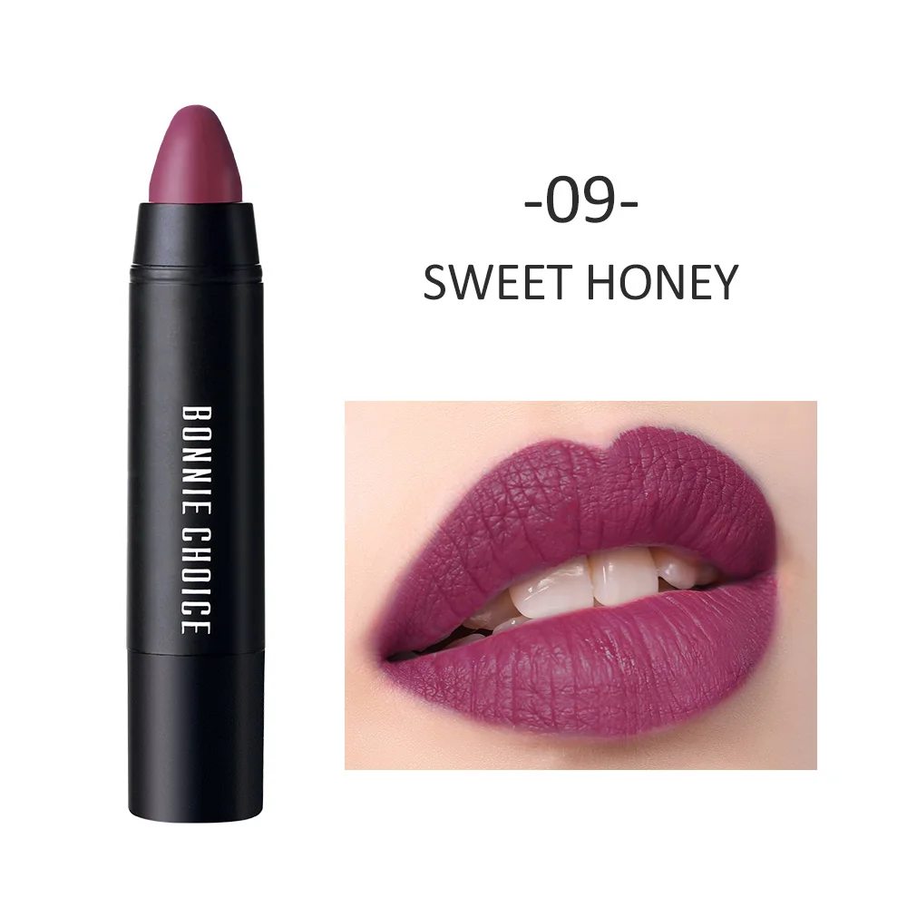 Color 9 Bonnie Choice 10 цветов матовая губная помада Водонепроницаемая палочка Косметическая удобная в носке бархатная помада макияж карандаш для губ - Цвет: Color 9