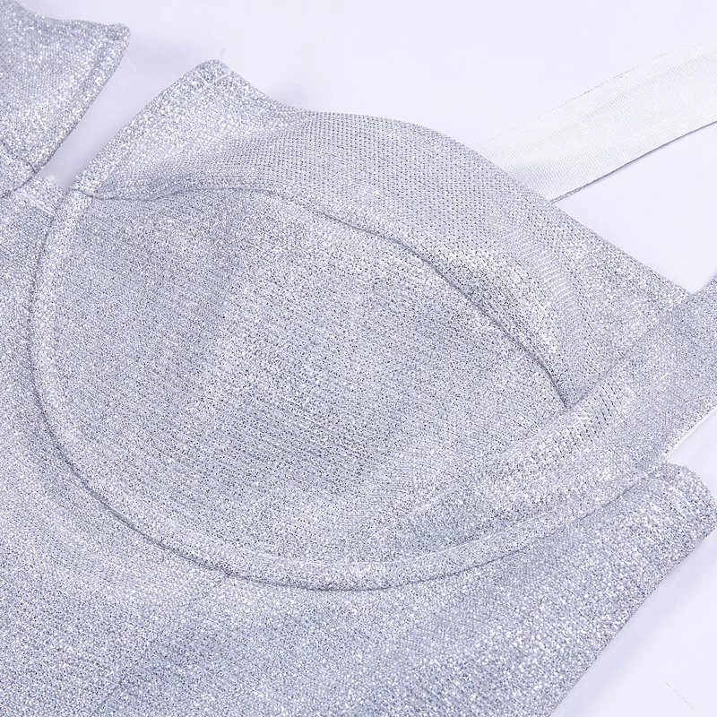 Светоотражающий блестящий сексуальный спагетти ремень Bodycon платье для женщин