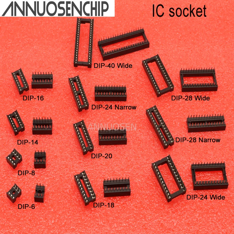 10 шт. IC розетки DIP6 DIP8 DIP14 DIP16 DIP18 DIP20 DIP24 DIP28 DIP40 контактный разъем DIP розетка 6 8 14 16 18 20