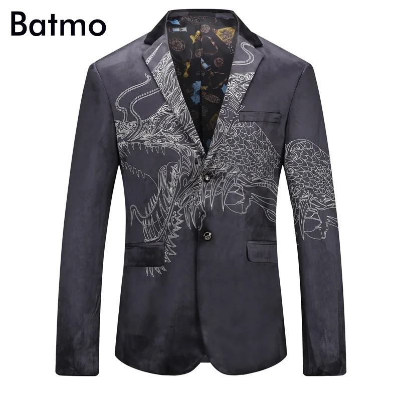 Batmo 2017 новое поступление осенние модные бархатные повседневные мужские пиджаки в