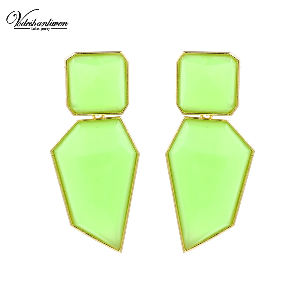 Vodeshanliwen Fashion Brand Transparent Geometric Crystal Big Earrings For Women New za Statement Dangle Accessories | Украшения и