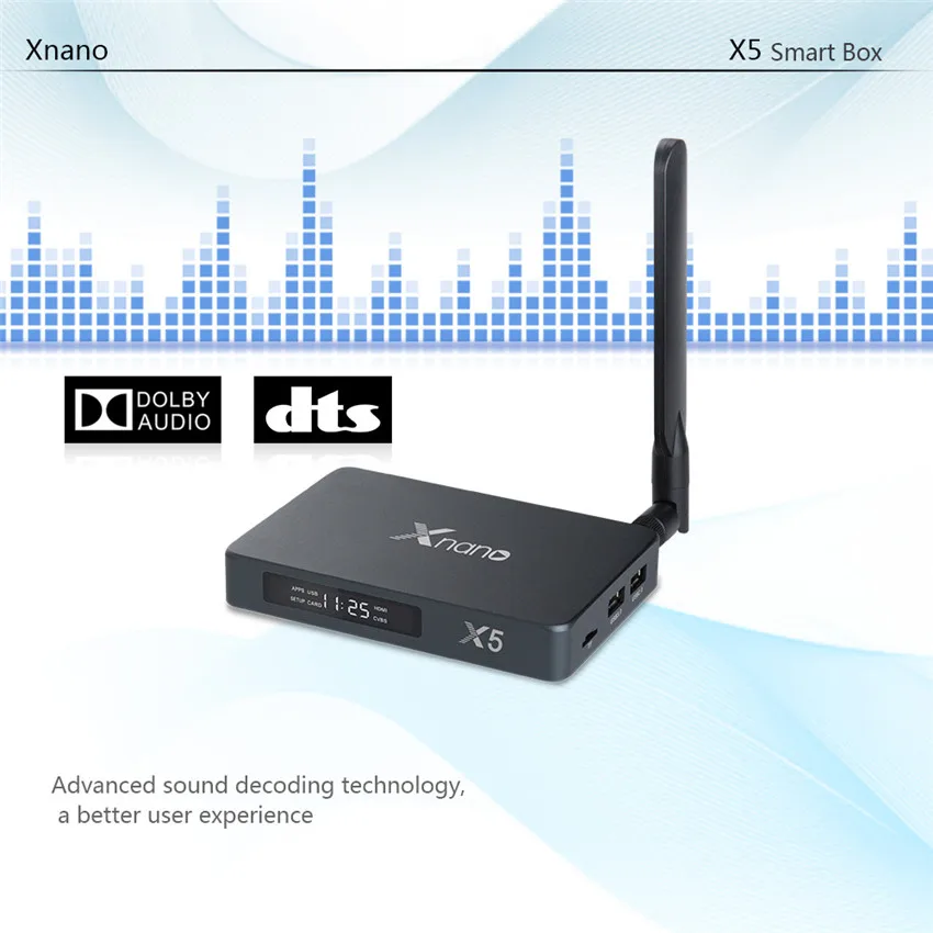 Xnano X5 Android 6,0 RTD1295 Smart tv Box DDR4 2 Гб 16 Гб поддерживает SATA 3,0, DVR, Dolby Digital, DTS Dual wifi телеприставка